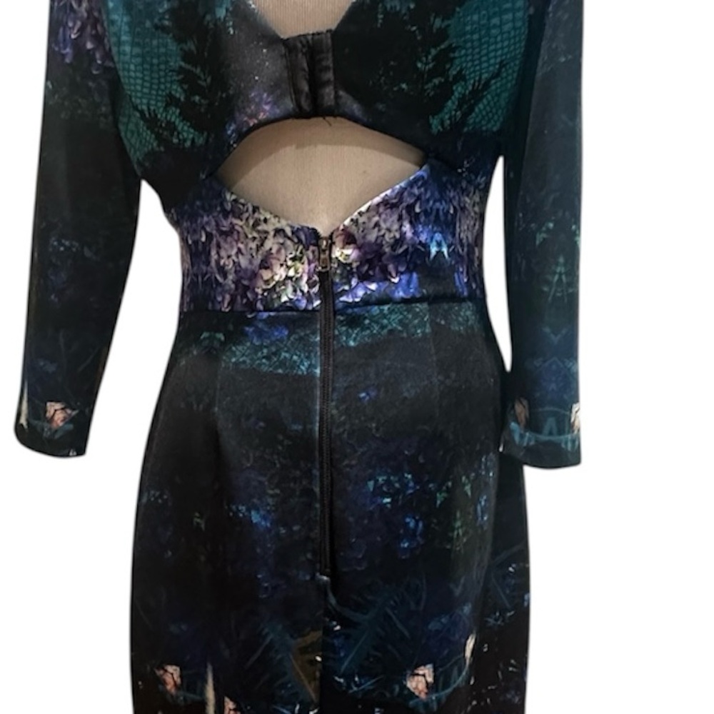 Betsey Johnson Black and Blue Midi Dress